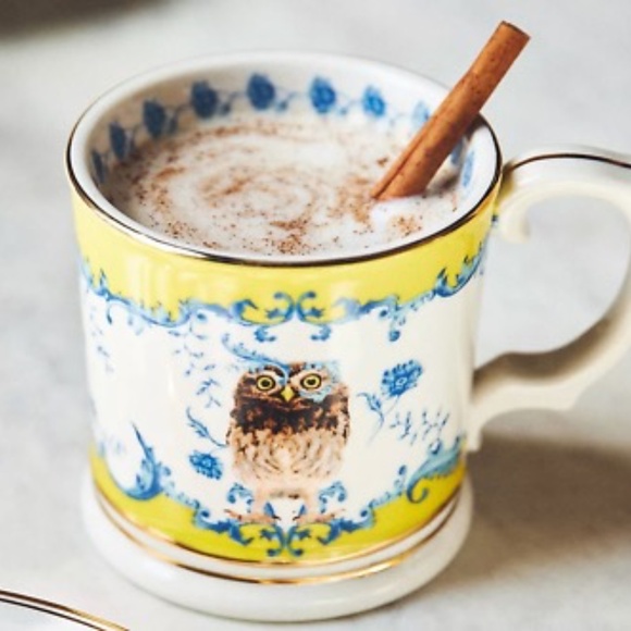 New Anthropologie Lou Rota Stoneware Mug Owl - Picture 1 of 2